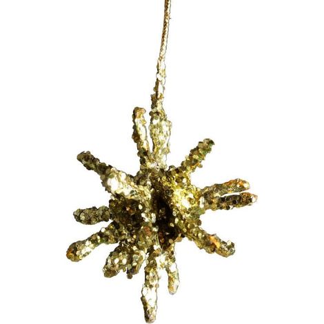 Ciondolo a forma di albero di Natale con stella dorata e glitter, 7 cm (1/2)