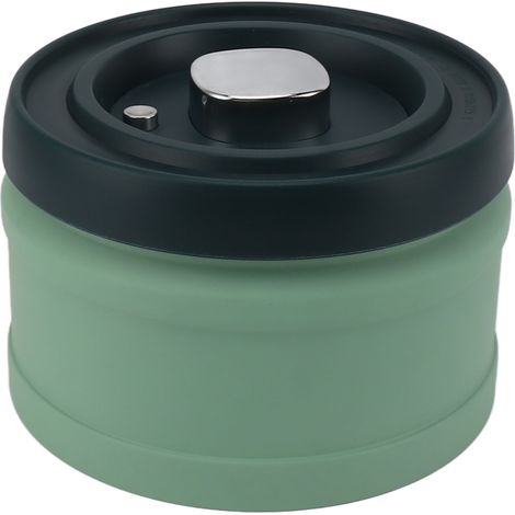 Boîte de conservation hermétique en acier inoxydable pour aliments de cuisine, type presse, sous vide, pour thé, café, grains de thé, farine, céréales, sucre, vert menthe, 750 ml, 14,2 x 9,4 cm (1/5)