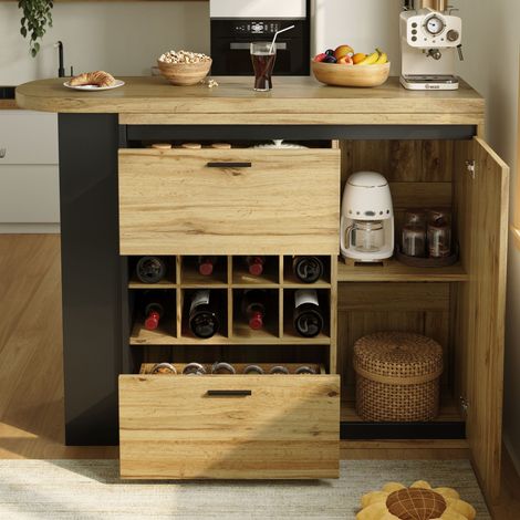 Table de cuisine extensible 138 x 39 x 105 cm, rallonge jusqu'à 220 cm, plateau aspect bois, pour salon et salle à manger. (1/4)