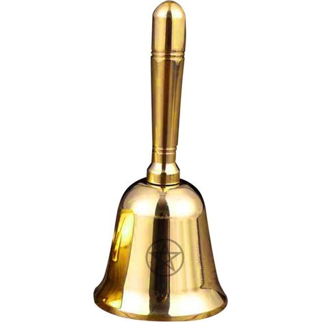 Brass Altar Ritual Bell, Pentagram, Vintage Style (1/5)