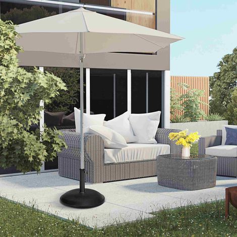 Porte-parapluie acier inox poignées semi-circulaire pour parasol 3,8-4,8cm balcon terrasse jardin, bronze noir