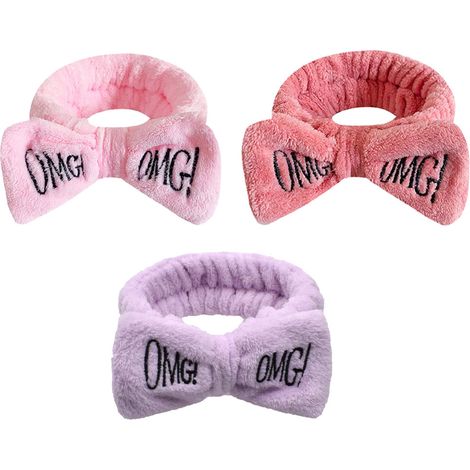 3 bandeaux de spa, en flanelle et fibre, 22 cm × 15 cm × 110 cm, pour le visage et la douche, femmes et filles (1/5)