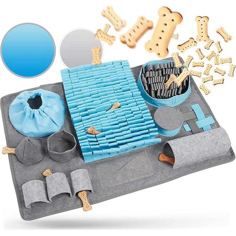 LaBlanc - Tapis de reniflage pour chien, tapis d'entraînement lavable, tapis d'alimentation, tapis de reniflage pour chiens, odeurs, tapis d'entraînement contre l'ennui et la stimulation (66 x 42 cm)