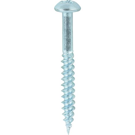 TIMCO Twin-Threaded Round Head Silver Woodscrews - 8 x 11/2