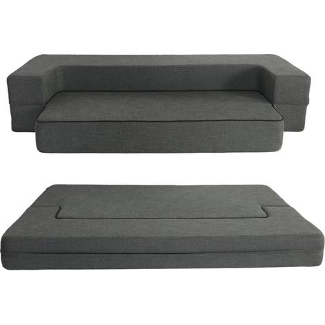 Klappsofa mit Memory-Schaum, Schlafsofa, Gästebett, dunkelgrau (1/5)