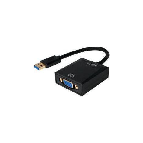 Adaptador USB 3.0 a VGA 1080p, negro, 0,15 m - LogiLink (1/2)