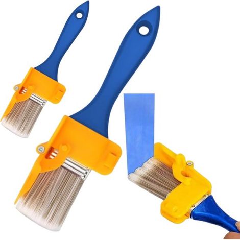 Set di due pennelli di precisione in lattice blu, 4 x 20 cm, ideali per dipingere pareti, finestre e soffitti. (1/5)