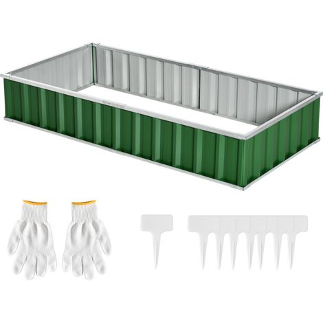 Carré potager modulable acier galvanisé vert montage sans outils 174 x 90 x 30 cm