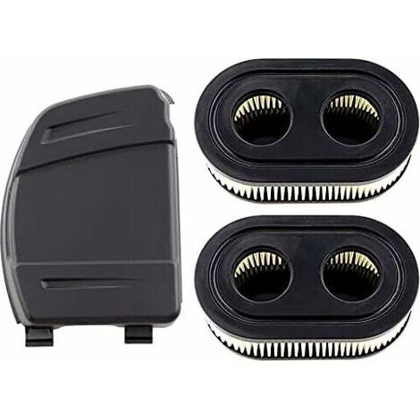 2 air filters, cover compatible with Briggs & Stratton 550E-675IS, replacement 594106/593260 for lawnmowers