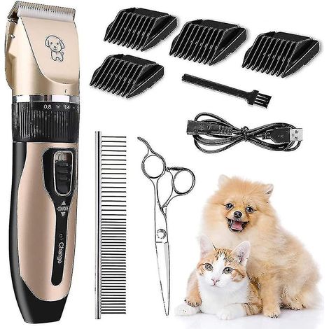 Tondeuse pour chien, tondeuse professionnelle sans fil électrique silencieuse 360° rechargeable, pince pour chien