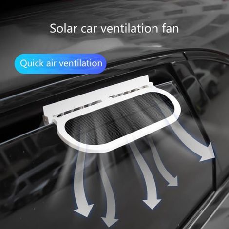 Ventilateur solaire voiture - - Trois pales - Sans fil - Blanc (1/5)