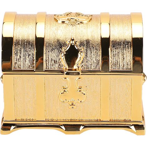 Coffre au trésor rétro européen doré, boîte à bijoux style pirate, contenant pour bijoux et accessoires (1/5)