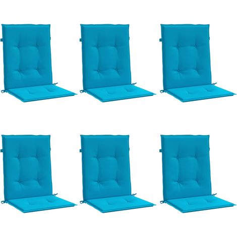vidaXL Garden Lowback Chair Cushions 6 pcs Blue 100x50x3 cm Oxford Fabric