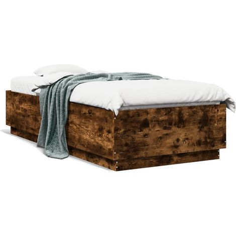 Cadre de lit chêne fumé 100x200 bois d'ingénierie (1/5)