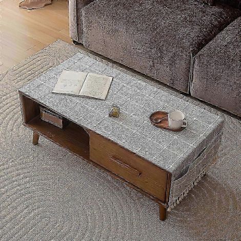 Chemin de table imperméable à carreaux, set de table basse, facile à nettoyer pour un usage quotidien (1/4)