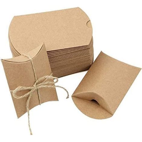 Boîte Cadeau Kraft - Brun Vintage - Avec Corde en Jute - Pour Bonbons Bijoux Noël Mariage - 100 Pièces (1/5)