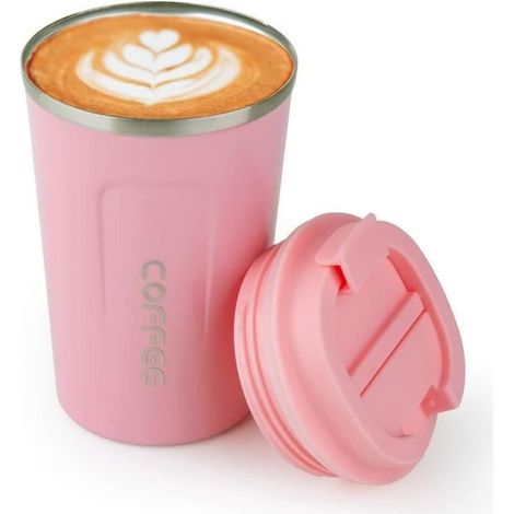 Isolierbecher (Pink) – Edelstahl – 380 ml – Auslaufsicher – BPA-frei – Pink (1/4)