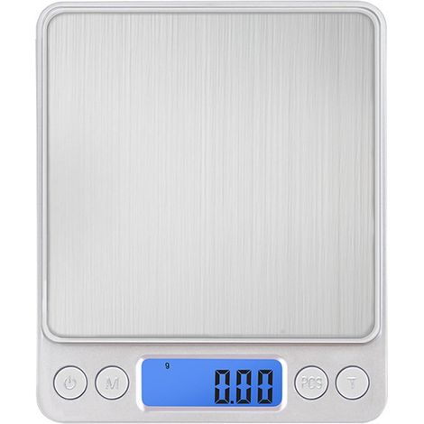 Balanza de cocina digital, 500 g a 0,01 gramos/0,001 onzas, Balanza de precisión, Balanza de cocina recargable, Pantalla LCD, Alimentación USB (1/5)