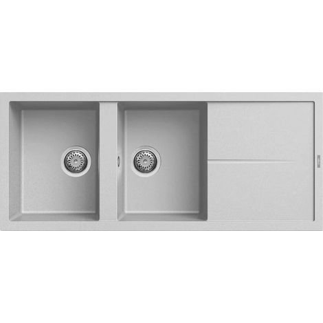 Lavello Elleci Incasso 2 vasche 116x50 Unico 500 Metaltek Grigio Alumnium LMU50079