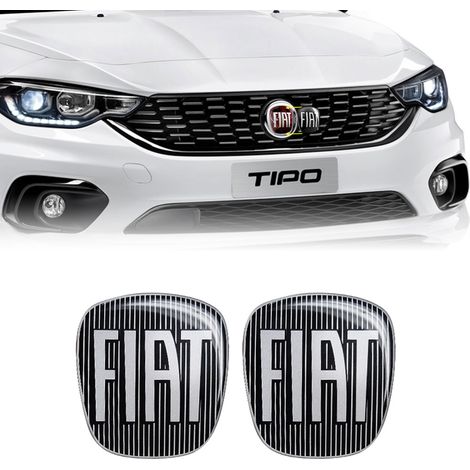Adesivo Fiat 3D Ricambio Logo per Tipo - Confezione: ANTERIORE + POSTERIORE - Colore: NERO