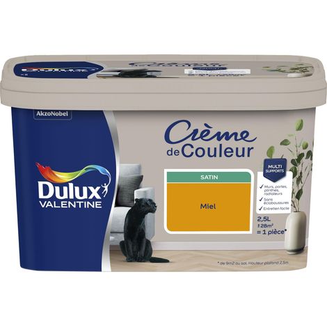 [PROMO] Peinture Crème De Couleur Satin Miel 2,5 L - Dulux Valentine