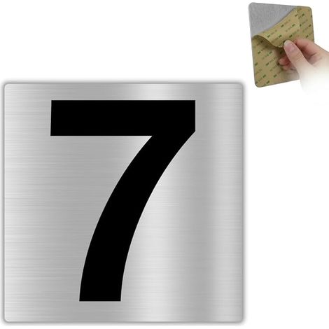 Numéro Maison n. 7-10x10 cm - Aluminium - Plaque Boîte Lettres (1/4)