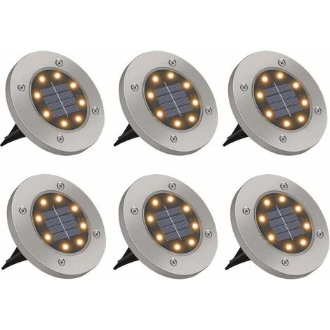 6 pièces parc extérieur led lampes souterraines solaires cour jardin nouvelles lumières solaires de pelouse (1/4)