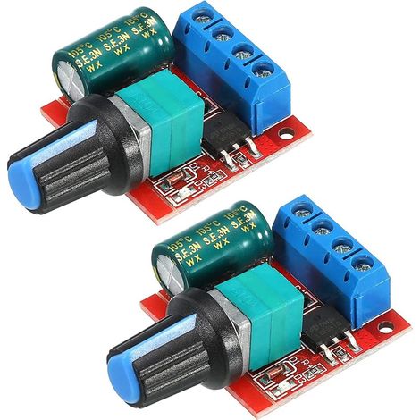 2 pièces DC 6V 12V 24V 35V, DC 5V-35V 5A DC Contrôleur de Vitesse du Moteur Tension PWM Commutateur de Pilote Réglable avec Bouton de Commande (1/4)