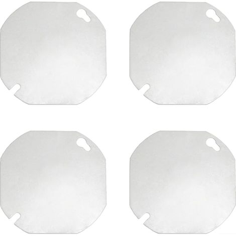 Lot de 4 caches de boîte électrique octogonale de 10,2 cm, plaque vierge en acier inoxydable pour boîtier de jonction, protection contre la poussière, utilisation intérieure et extérieure, finition (1/5)