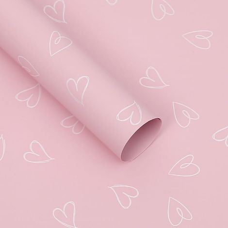 Fogli di carta adesiva con motivi floreali - Cuori di rosa - 58x58 cm - 20 pezzi