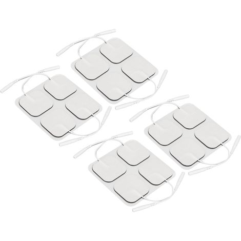 16 pastilles électrodes adhésives réutilisables carrées 4x4cm pour appareil TENS, remplacement compatible, auto-collantes, 16 unités, 1.6 pouces (40mm) (1/5)