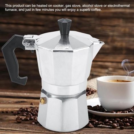 Cafetière d'espresso de moka italien en aluminium pour bureau/maison---RAC (1/4)