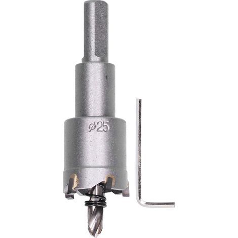 How Saw, ein robuster Lochöffner aus Hartmetall mit L-förmigem Schraubenschlüssel für Metall und Holz (25 mm). (1/5)