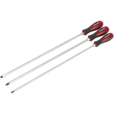 Sealey Premier Extra-Long Hammer-Thru Screwdriver Set 450mm 3pc AK4935
