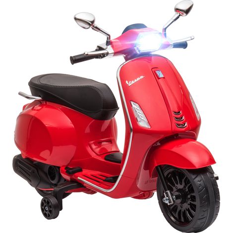 Moto HONDA blanche pour enfant 90x44x52 cm avec phares, klaxon, musique et petites roues pour 3 à 5 ans, design réaliste pour extérieur pratique