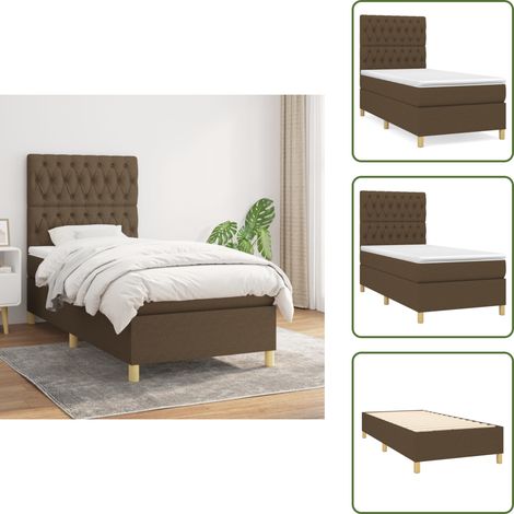 Boxspringbett mit Matratze Dunkelbraun 100x200 cm Stoff - Boxspringbett - Doppelbett - Schlafsystem - Bettrahmen - Matratze (1/5)