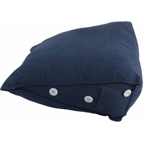 Dreieckiges Kopfkissen fürs Bett, weiche Rückenlehne fürs Sofa, Lendenkissen fürs Bett, abnehmbarer Bezug, dunkelblau, 60 x 22 x 50 cm, ideal für Schlafzimmer, Wohnzimmer, Fensterbank (1/4)