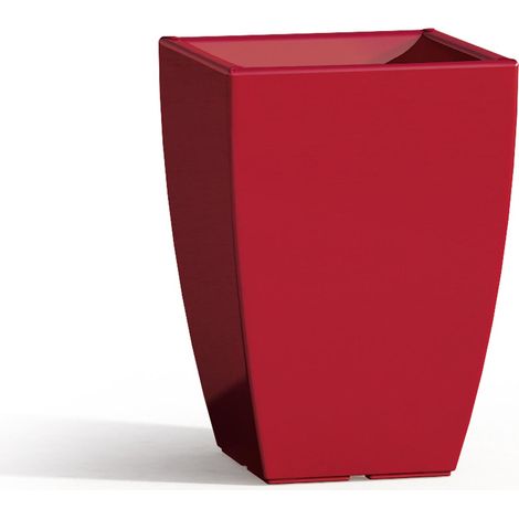 Maceta cuadrada de resina mod. Parodia 33x33 cm h 50 rojo