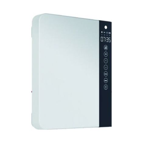Toallero eléctrico con ventilador Télia Antracita, 2 barras y 1 espejo, 1800 W, para cocina y baño