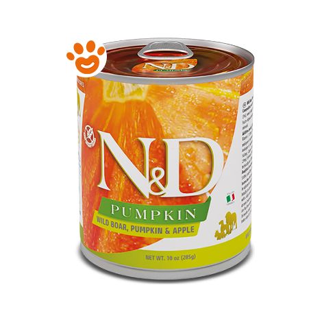 Farmina Dog N&D Pumpkin Adult Cinghiale, Zucca e Mela - Farmina Dog N&D Pumpkin Adult Cinghiale, Zucca e Mela - Lattina Da 285 Gr