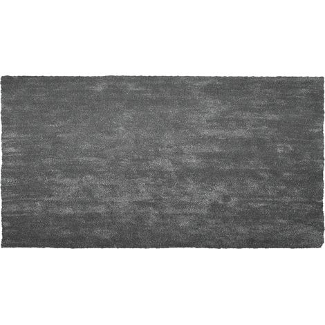 Alfombra de pelo largo gris oscuro 80 x 150 cm rectangular moderna Demre