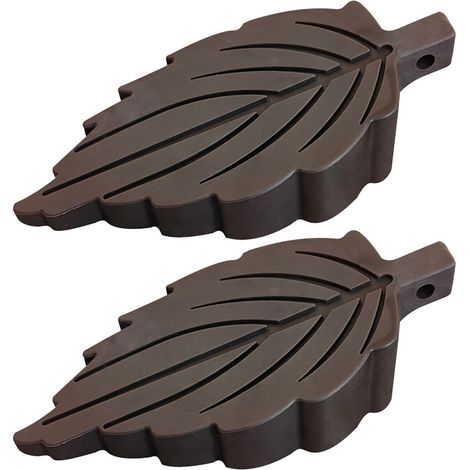 Butoir de porte en forme de feuille, antidérapant, robuste, sans Installation de perceuse, pour la maison, marron, 2 pièces (1/5)