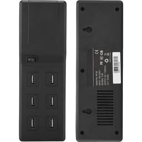 Chargeur multifonction 6 ports pour téléphone portable et tablette, chargeur de voyage universel 100-240 V (États-Unis) (1/5)