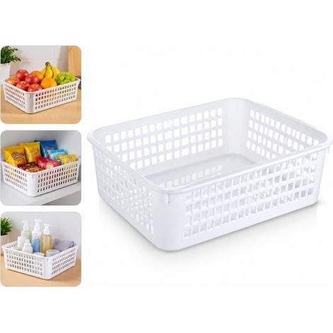 2 Pièces Panier en Plastique PP, 29.5×26.5×8.5 cm, Corbeille pour Fruits Snacks et Condiments (1/5)