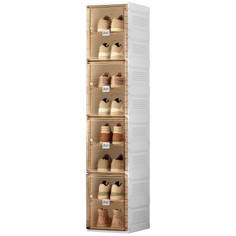 Meuble à chaussures, Étagère à Chaussures, pour le salon, armoire de rangement empilable avec portes et étagères, KINSI (1/5)