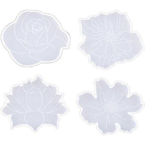 Harzform für blumenförmige Untersetzer (4er-Set)