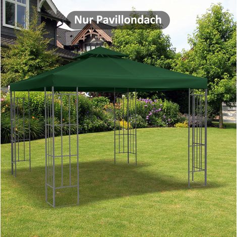 Telo di ricambio per gazebo 300x300x20 cm in poliestere verde idrorepellente – MEUBLIV (1/5)