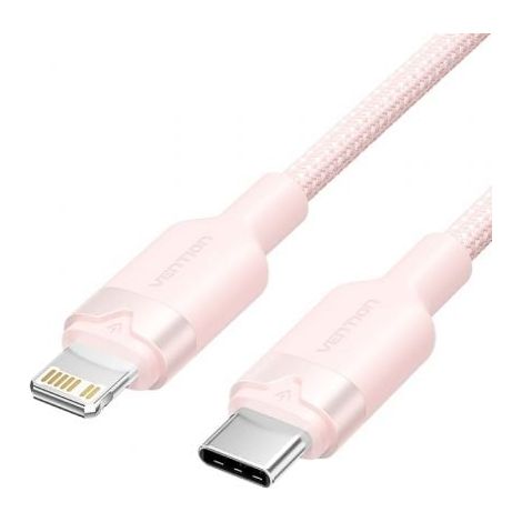 Cable USB Tipo-C Lightning Vention LALPF/ USB Tipo-C Macho - Lightning Macho/ 27W/ 480Mbps/ 1m/ Rosa