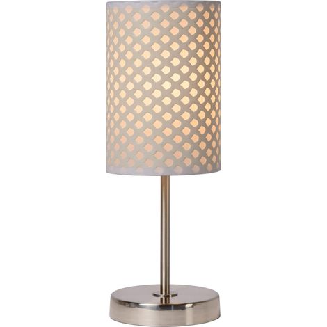 Lampe de table Lucide MODA E27 60W chrome/blanc 38cm (1/2)