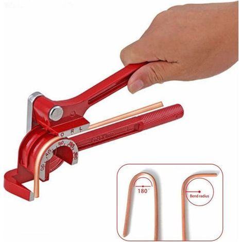 Doblador de tubos manual 3 en 1. Tamaños: 1/4", 5/16", 3/8". Tipo de palanca, 180 grados, doblado de alta resistencia, cobre, latón, aluminio y metales dulces para tuberías de agua y gas de HVAC. (1/5)